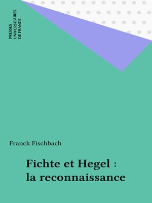 cover image of Fichte et Hegel